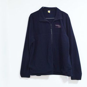 AMERICAN CHOIR Navy Blue Fleece Zip Up Sweater | Size XL